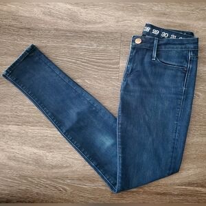 Earnest Sewn skinny jeans harlan dark blue denim cigarette leg low rise 25 waist